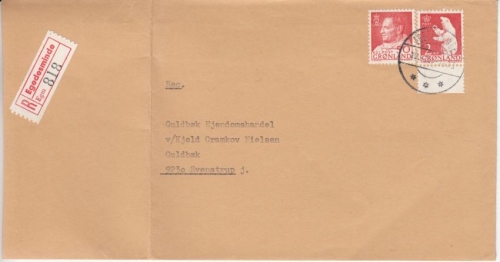 Grönland - 2 Kr. Eisbär u.a. Einschreibebrief Egedesminde Svenstrup 1973