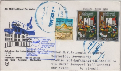 Iraq - 2x25 F. Army Day u.a. LH 1st-flight Dakar Montevideo Zuleitung 1979