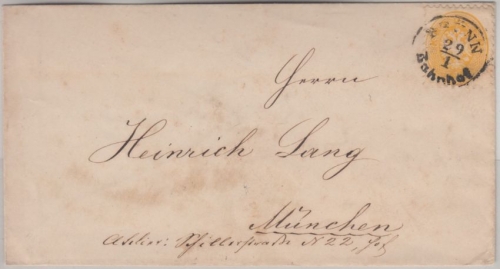 Österreich/Bayern - 2 Kr. 5. Ausg. Drucksache Brünn Bahnhof - München 1866