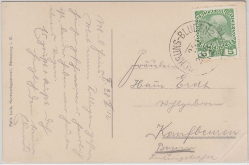 Österreich - Schruns Bludenz 291 Bahnpost Karte n. Kaufbeuren 1912