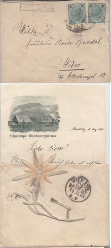 Österreich - Altenberg Postablage Ra1 Brief n. Wien 12.8.1901 Inhalt !!