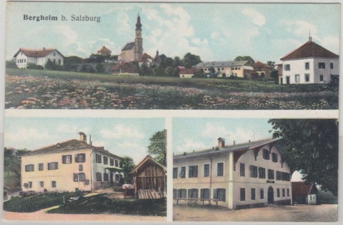 Österreich - Bergheim b. Salzburg farb. Mehrbild-AK ungelaufen ca. 1910
