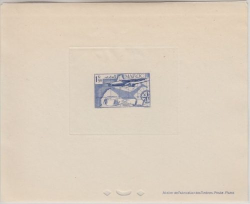Maroc - Epreuve de Luxe 1,90 Fr. Flugpostausgabe 1939/40 Probeabzug