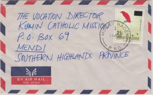 Papua Neuguinea - Mount Hagen 199 Luftpostbrief 21 a. 45 t Paradiesvogel