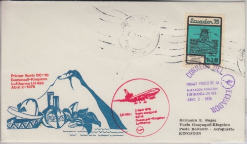 Ecuador - Lufthansa Erstflug Guayaquil Kingston 1977