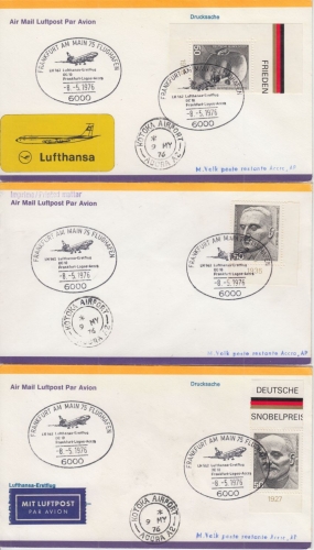 BRD - Friedensnobelpreisträger Marken ex Block 3 Luftpost Drucksachen n. GHANA