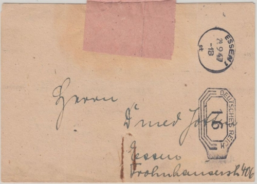 All.Bes. - Essen 1947 PFS Orts-Klappbrief m. Inhalt (Vertrauensarzt)