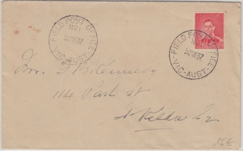 Australien - Field Post Office No.1 Brief 1937