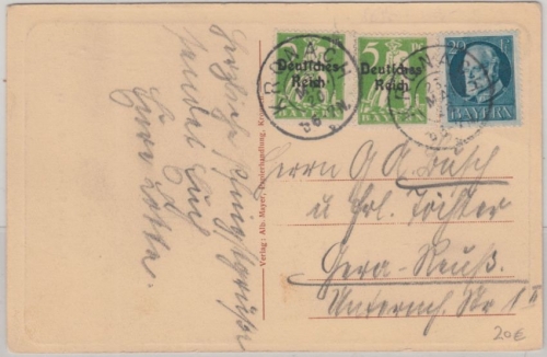 Bayern/DR Mischfrankatur Postkarte Kronach - Gera 23.5.20 Übergangszeit