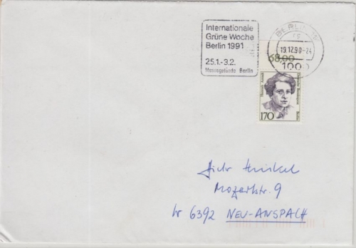 Berlin - 170 Pfg. Frauen Brief (2. Gew.stufe) Berlin 11 - Neuanspach 19.12.1990