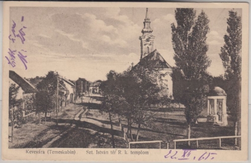 Serbien - Kevevára Kovin Temeschkubin Straßenansicht sw-AK Feldpost Nr. 167 1915