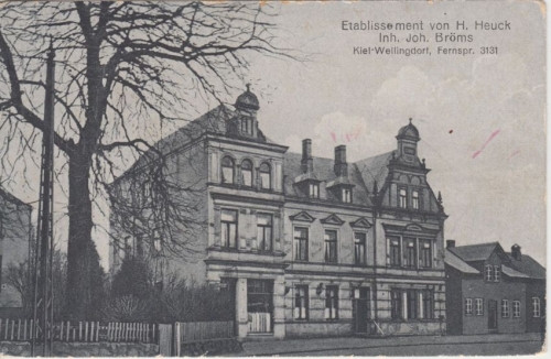 Schleswig-Holstein - Kiel Wellingdorf Etablissement Heuck sw-AK ungel. ca. 1910