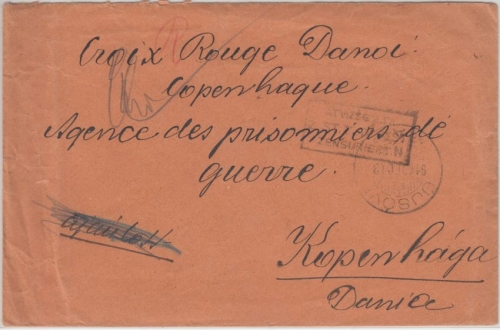 Ungarn/Serbien - Újsóvé 1916 Kriegsgefangenenbrief n. DÄNEMARK Zensur Budapest