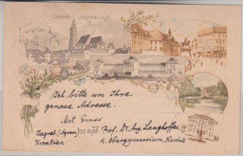 Ungarn - Jahrtausendfeier 2 Kr. Sonderganzsache (Abb. Zagreb) Zagreb 1896