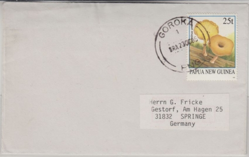 Papua New Guinea - 25t Pilze Mushrooms Brief Goroka - Springe 1995