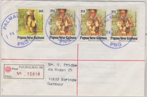 Papua New Guinea - Palmalmal 18.1.95 Einschreibebrief Tree Kangaroo