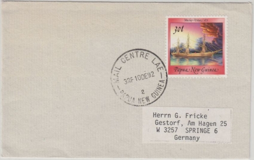 Papua New Guinea - 30t Sailing ships Brief Mail Center Lae - Springe 1992