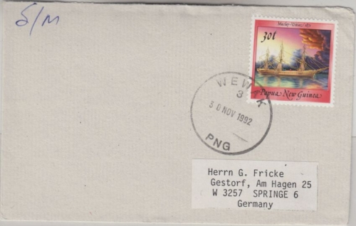 Papua New Guinea - 30t Sailing ships Brief Wewak - Springe 1992
