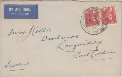Irak - 2x8 F. König Ghasi Luftpostbrief Bagdad As Samawal - Edinburgh 1934