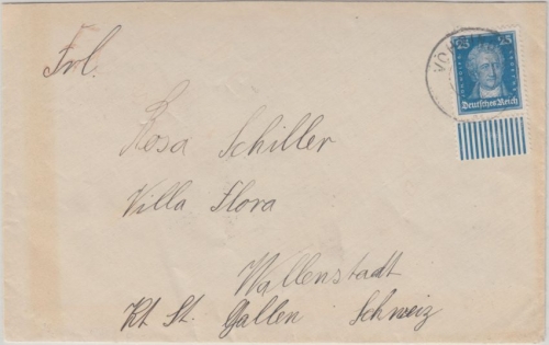 DR - Vöhringen 12. MÄR 29 nachv. bayer. Reserve-K2 Brief i.d. SCHWEIZ