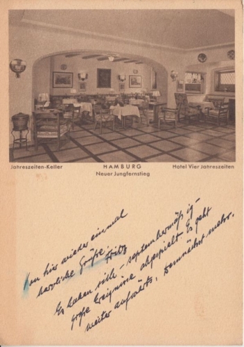 Hamburg - Hotel Vier Jahreszeiten Neuer Jungfernstieg Innenansicht gelaufen 1940