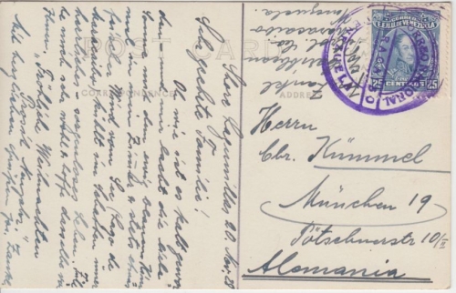 Venezuela - 25 Ctv. Bolivar sw-Fotokarte Maracaibo (Lagunillas) - München 1928
