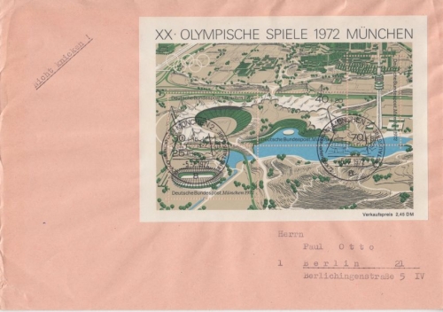 BRD - 3x100 Pfg. I&T Einschreibebrief bis 250g FDC Bonn - Köln 15.5.75