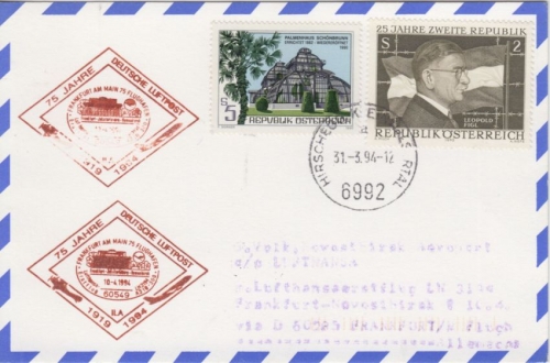 Österreich - Hirschegg Kleinwalsertal LH-Erstflug FFM Nowosibirsk Zuleitung 1994