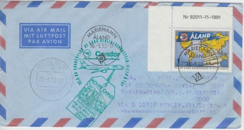 Aaland - Zuleitung Condor Olympia Sonderflug Berlin Monte Carlo 1993