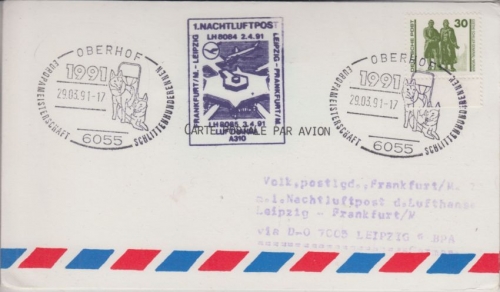 DDR/VGO - Oberhof Schlittenhunderennen 1991 Zuleitung LH-Erstflug Leipzig - FFM