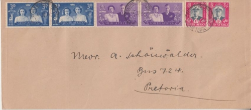 Südafrika - Royal Visit Satz (Paare) Brief FDC Pretoria 17.2.1947