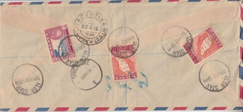 Malaya/Kedah + Malaya - 1$ Sultan u.a. Luftpost Einschreibebrief Alor Star 1958