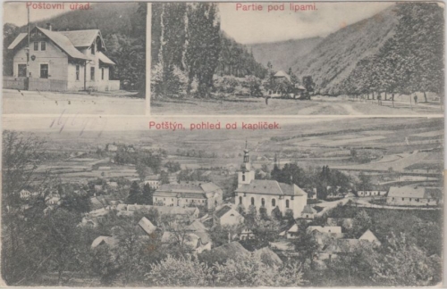 Tschechien - Potštýn Potštejn Pottenstein Mehrbild-sw-AK gelaufen 1912