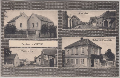 Tschechien - Chýně Bezirk Prag-West sw-Mehrbild-AK gelaufen Hostivice 1930