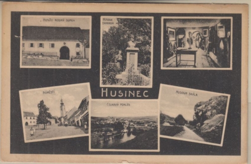 Tschechien - Husinec Hussinetz Prachatitz sw-Mehrbild-AK gelaufen 1921