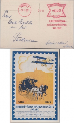 Tschechien - Jubilejni Vystava Postovnich Znamek 1927 50 H. Masch.-SST Praha