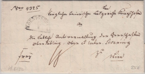 Bayern/Österreich - Königshofen HKS Francobrief n. Wien 1842 - mit Inhalt