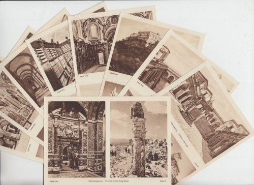 Italien - Montecassino 9 sw-Ansichtskarten vor/nach Zerstörung ca. 1950/60