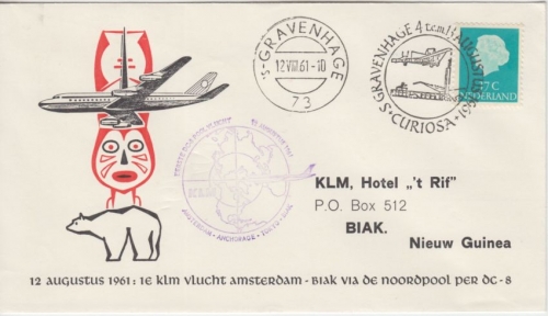 Niederlande - KLM 1st-Flight Amsterdam - Biak/New Guinea 1961 via Nordpol