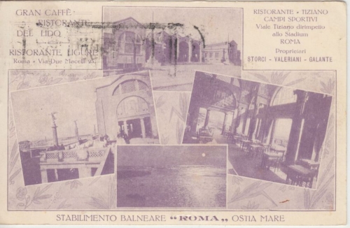 Italien - Rom Restaurant Cafe Badeeinrichtung Mehrbild-AK gelaufen 1925