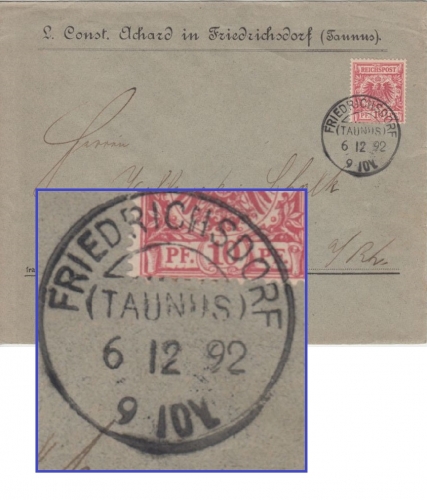 DR - Friedrichsdorf (Taunus) 6.12.92 KOS 10 Pfg. Krone/Adler brief n. Speyer