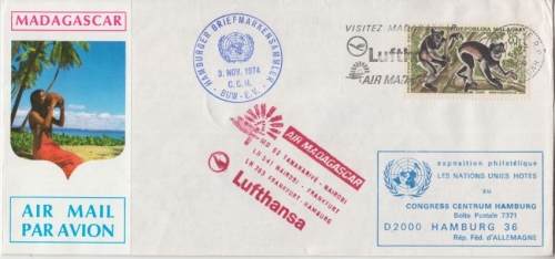 Madagaskar - Air Madagascar/Lufthansa Lupo-Ableitung Tananarive - Hamburg 1974