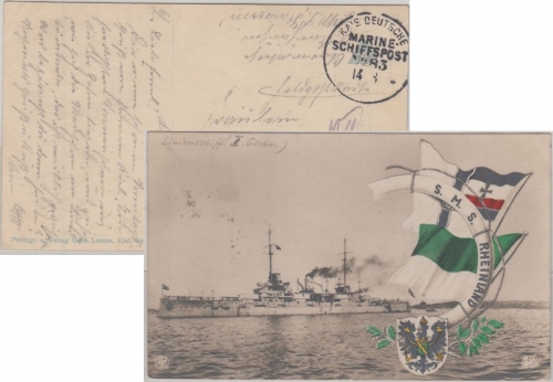 DR - MSP No. 83 SMS Kaiserin AK SMS Rheinland n. Berlin 1916