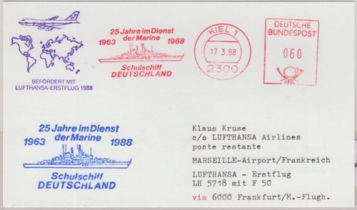 BRD - Bundesmarine Schulschiff Deutschland AFS Zuleitung LH-Erstflug FFM 1988