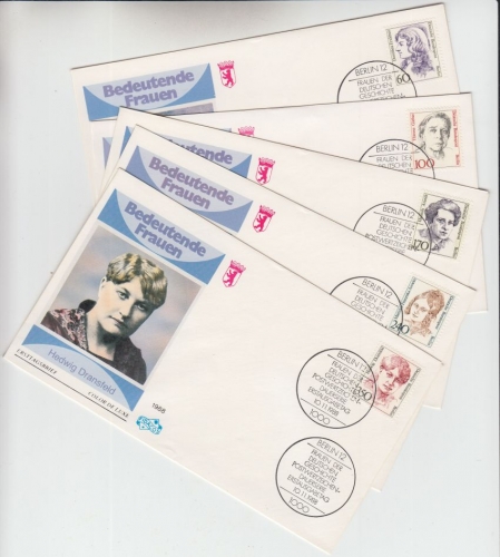 BRD - Frauen d. dt. Geschichte V Ergänzungswerte 5 Schmuck-FDC ESST 10.11.1988