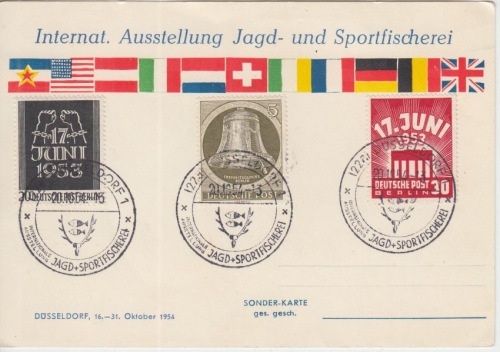 Berlin - 17. Juni 1953 Volksaufstand u.a. Sonderkarte SST Düsseldorf Ausstellung