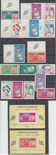 Paraguay - Markenausgabe u. Blöcke Beitrag Deutschland zur Weltraumfahrt 1966
