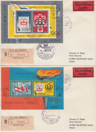 Uruguay - Olympia Sonderflugabfertigung Montevideo - Frankfurt a/M 1975
