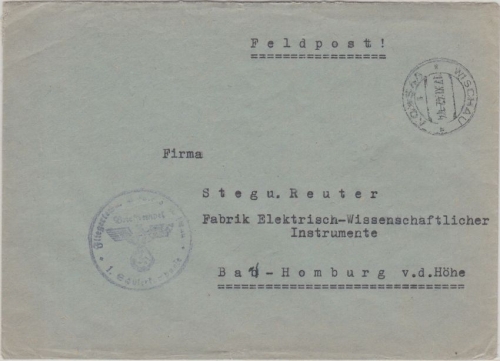 B&M - Wischau 1711.42 Fliegertechn. Schule 5 Feldpostbrief n. Bad Homburg