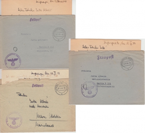 DR - Langenargen (Bodensee) Marine Peilhauptstelle 3 Briefe n. Berlin 12/43-2/44